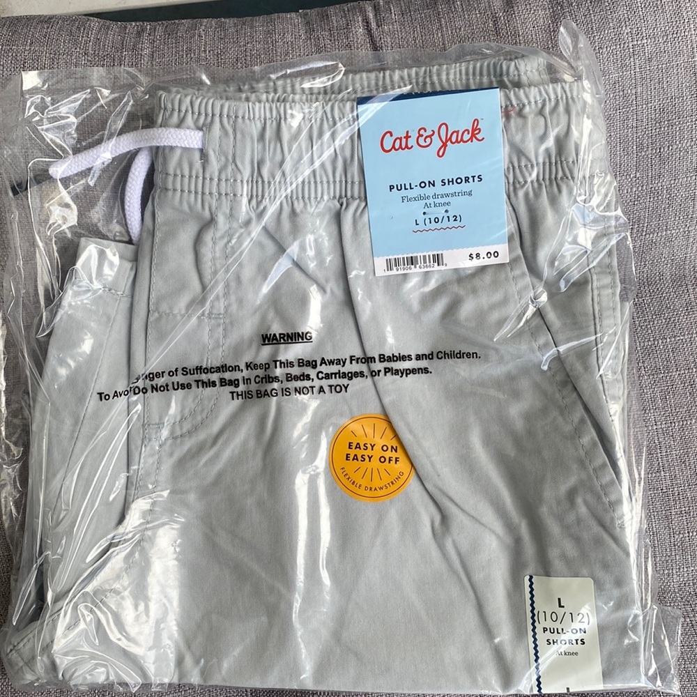 NWT Cat & jack pull on shorts  L 10/12 - 2 PAIRS